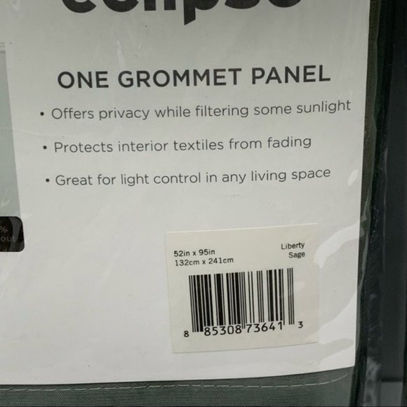 ECLIPSE Liberty Sage Light Filtering Curtain Panels Pair 2 52 in x 95 in NEW NIP - Picture 6 of 8